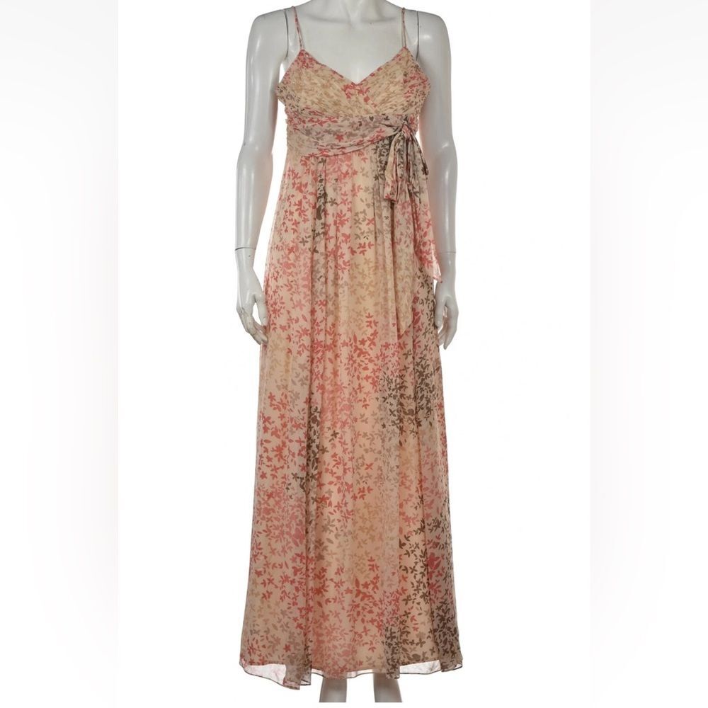 Bcbg Max Azria Maxi Silk floral beaded Dress 10